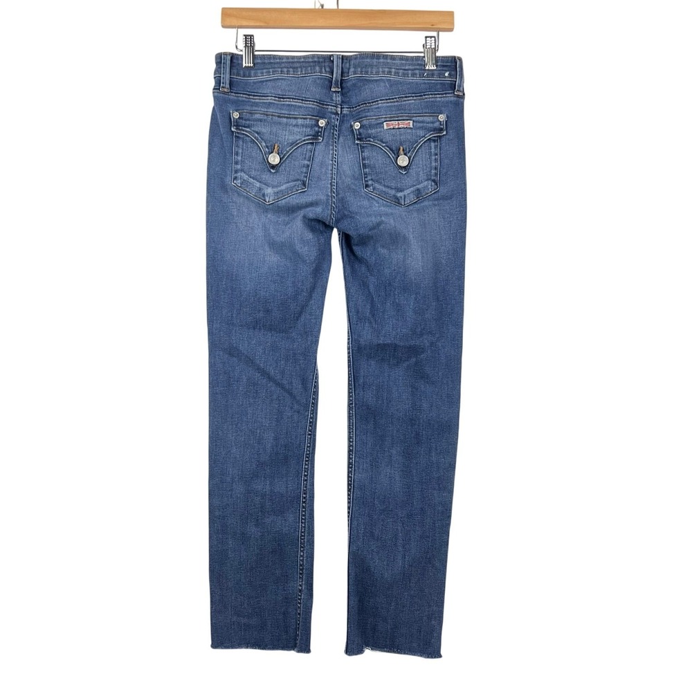 Hudson Women 27 Bacara Straight Jeans Flap Pocket Raw Hem NW668ZHA - Picture 3 of 15